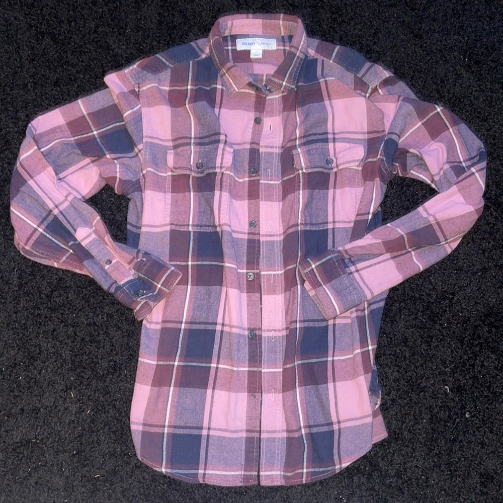 Pink and Navy Flannel